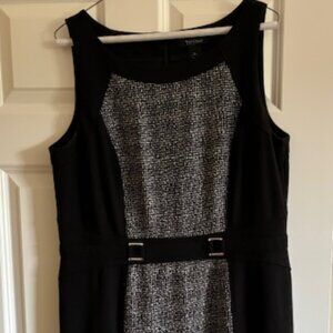 White House Black Market Black & Tweed Sleeveless Dress Sz 14